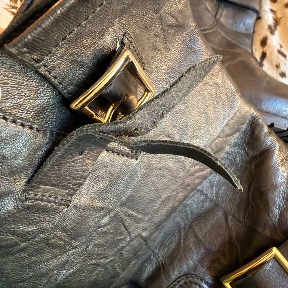Jimmy Choo Black Leather Biker Stiletto Boots - Picture 7 of 15